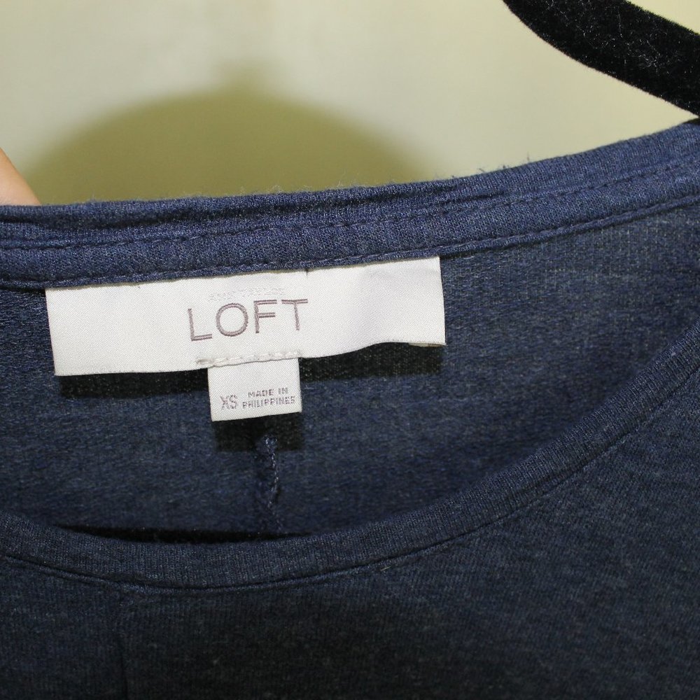 LOFT Short Sleeve Top with Ruffled Bottom